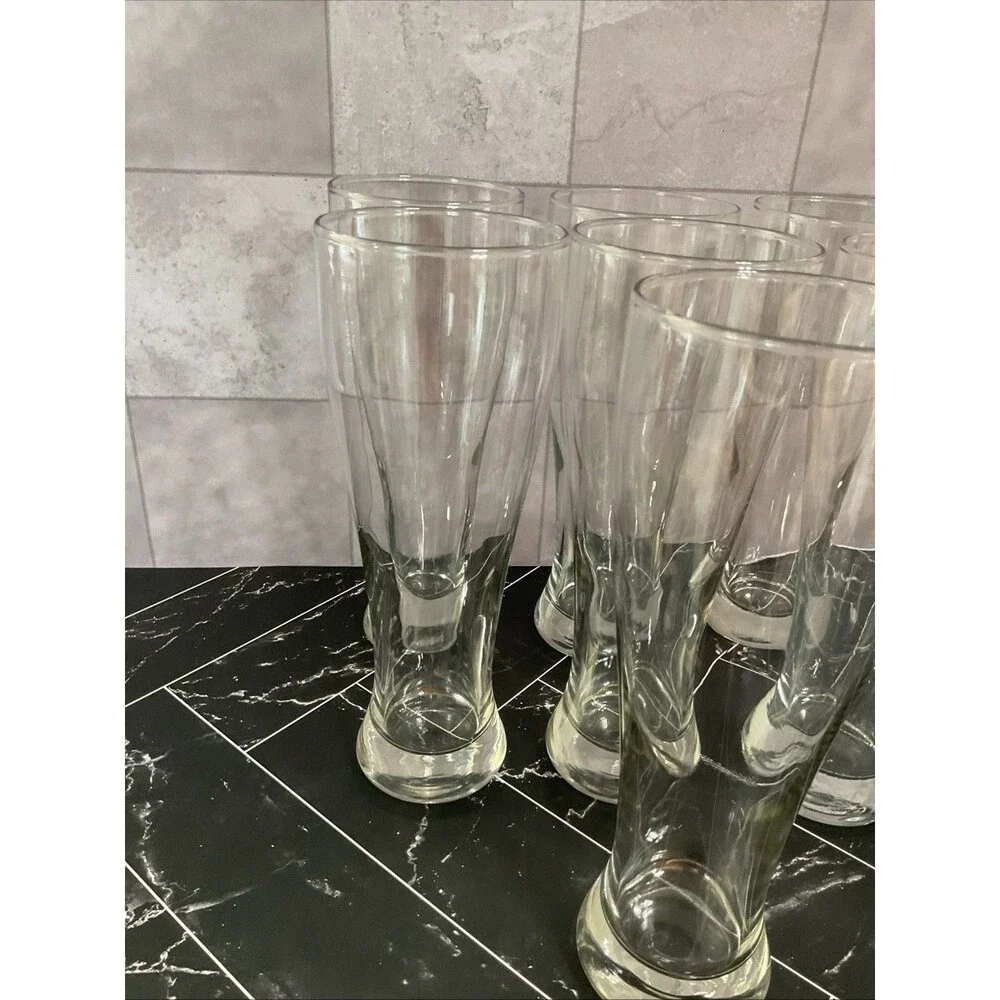 Pilsner 9.25” X 3.25” Mouth Glasses, Set of 7 Great Shape
